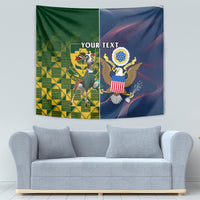 Custom South Africa And United States Rugby Tapestry 2023 Springboks Combine Eagles - Wonder Print Shop