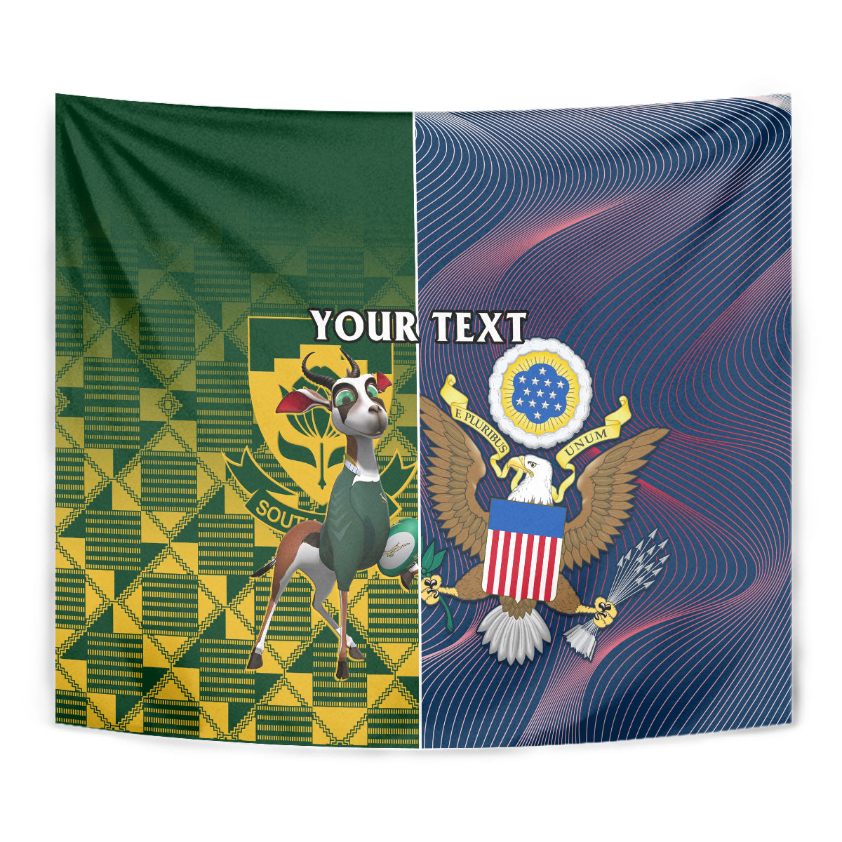 Custom South Africa And United States Rugby Tapestry 2023 Springboks Combine Eagles - Wonder Print Shop