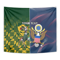Custom South Africa And United States Rugby Tapestry 2023 Springboks Combine Eagles - Wonder Print Shop