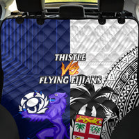 Fiji And Scotland Rugby Back Car Seat Cover Fijian Tapa Pattern With Thistle - Wonder Print Shop