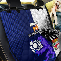 Fiji And Scotland Rugby Back Car Seat Cover Fijian Tapa Pattern With Thistle - Wonder Print Shop