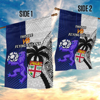 Fiji And Scotland Rugby Garden Flag Fijian Tapa Pattern With Thistle - Wonder Print Shop