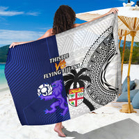 Fiji And Scotland Rugby Sarong Fijian Tapa Pattern With Thistle - Wonder Print Shop