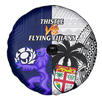 Fiji And Scotland Rugby Spare Tire Cover Fijian Tapa Pattern With Thistle - Wonder Print Shop