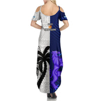 Fiji And Scotland Rugby Summer Maxi Dress Fijian Tapa Pattern With Thistle - Wonder Print Shop