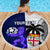 Custom Fiji And Scotland Rugby Beach Blanket Fijian Tapa Pattern With Thistle - Wonder Print Shop