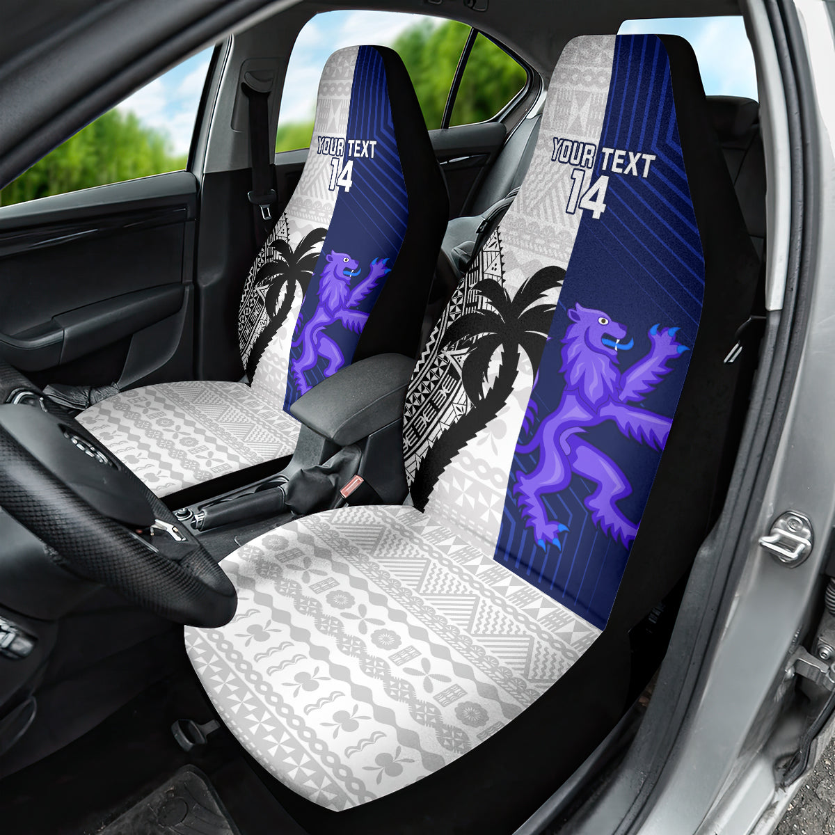 Custom Fiji And Scotland Rugby Car Seat Cover Fijian Tapa Pattern With Thistle - Wonder Print Shop