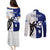 Custom Fiji And Scotland Rugby Couples Matching Puletasi Dress and Long Sleeve Button Shirts Fijian Tapa Pattern With Thistle - Wonder Print Shop