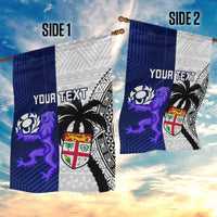 Custom Fiji And Scotland Rugby Garden Flag Fijian Tapa Pattern With Thistle - Wonder Print Shop