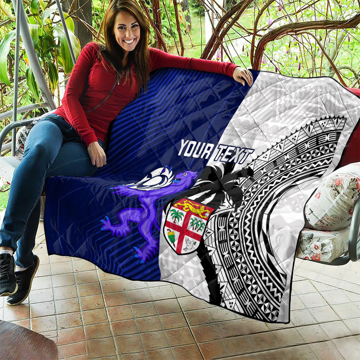 Custom Fiji And Scotland Rugby Quilt Fijian Tapa Pattern With Thistle - Wonder Print Shop