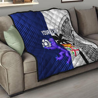 Custom Fiji And Scotland Rugby Quilt Fijian Tapa Pattern With Thistle - Wonder Print Shop