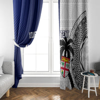 Custom Fiji And Scotland Rugby Window Curtain Fijian Tapa Pattern With Thistle - Wonder Print Shop