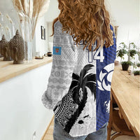 Custom Fiji And Scotland Rugby Women Casual Shirt Fijian Tapa Pattern With Thistle - Wonder Print Shop