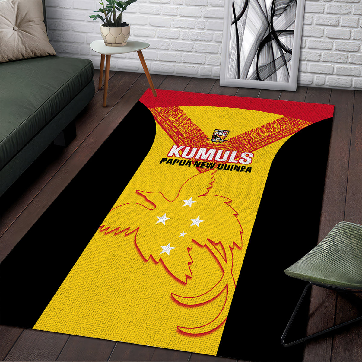 Papua New Guinea Rubgby Area Rug Pacific 2023 Go PNG Kumuls - Wonder Print Shop