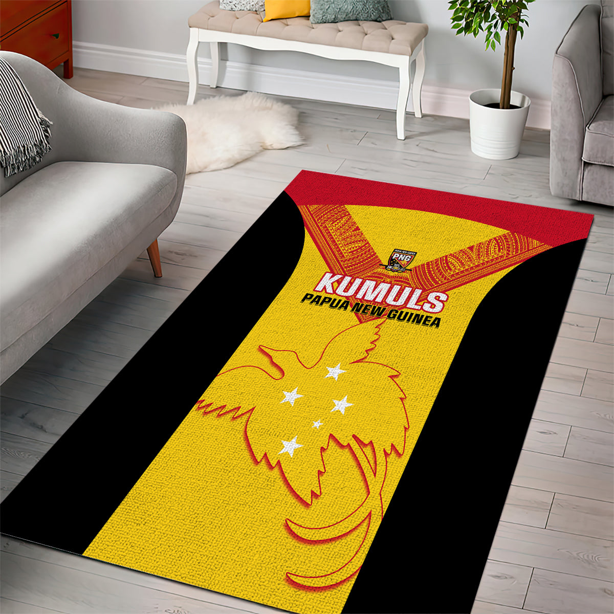 Papua New Guinea Rubgby Area Rug Pacific 2023 Go PNG Kumuls - Wonder Print Shop