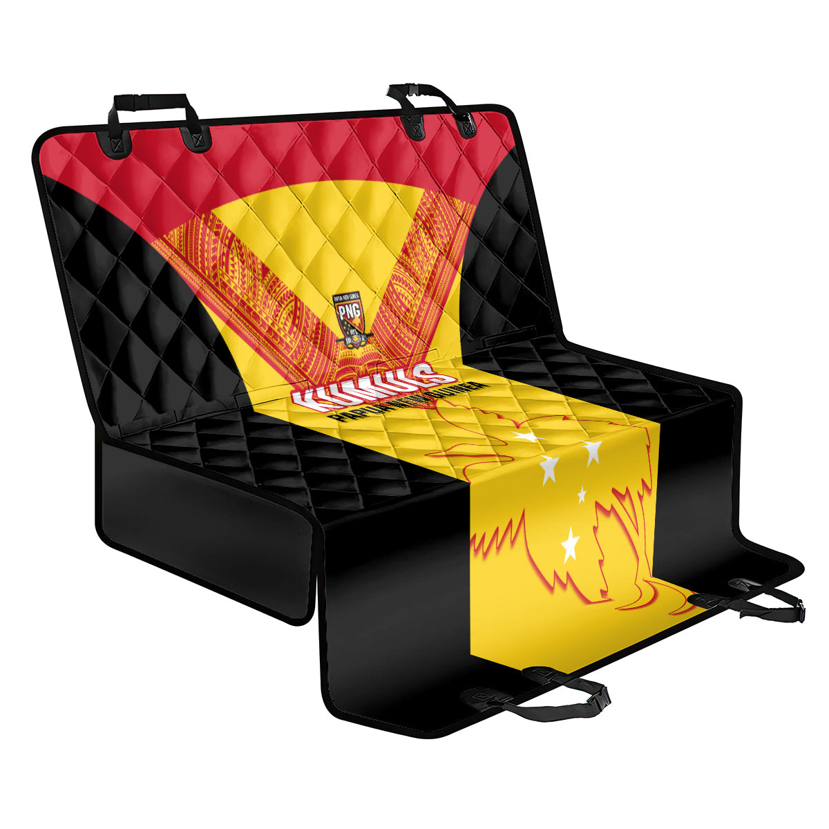 Papua New Guinea Rubgby Back Car Seat Cover Pacific 2023 Go PNG Kumuls - Wonder Print Shop