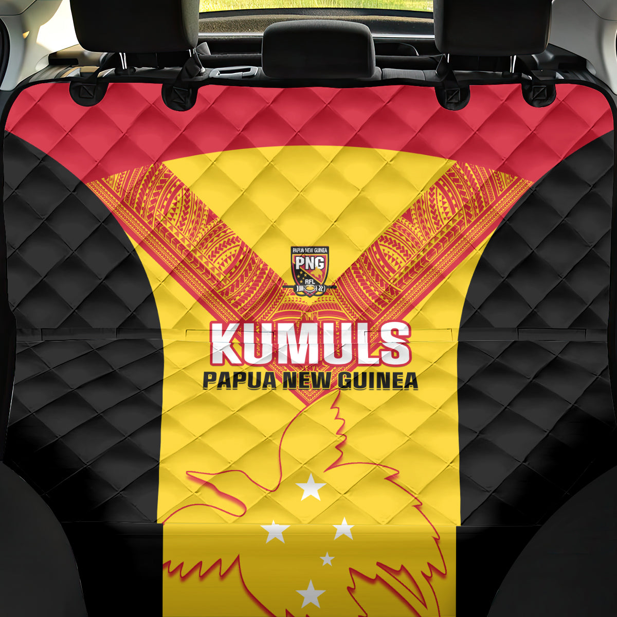 Papua New Guinea Rubgby Back Car Seat Cover Pacific 2023 Go PNG Kumuls - Wonder Print Shop