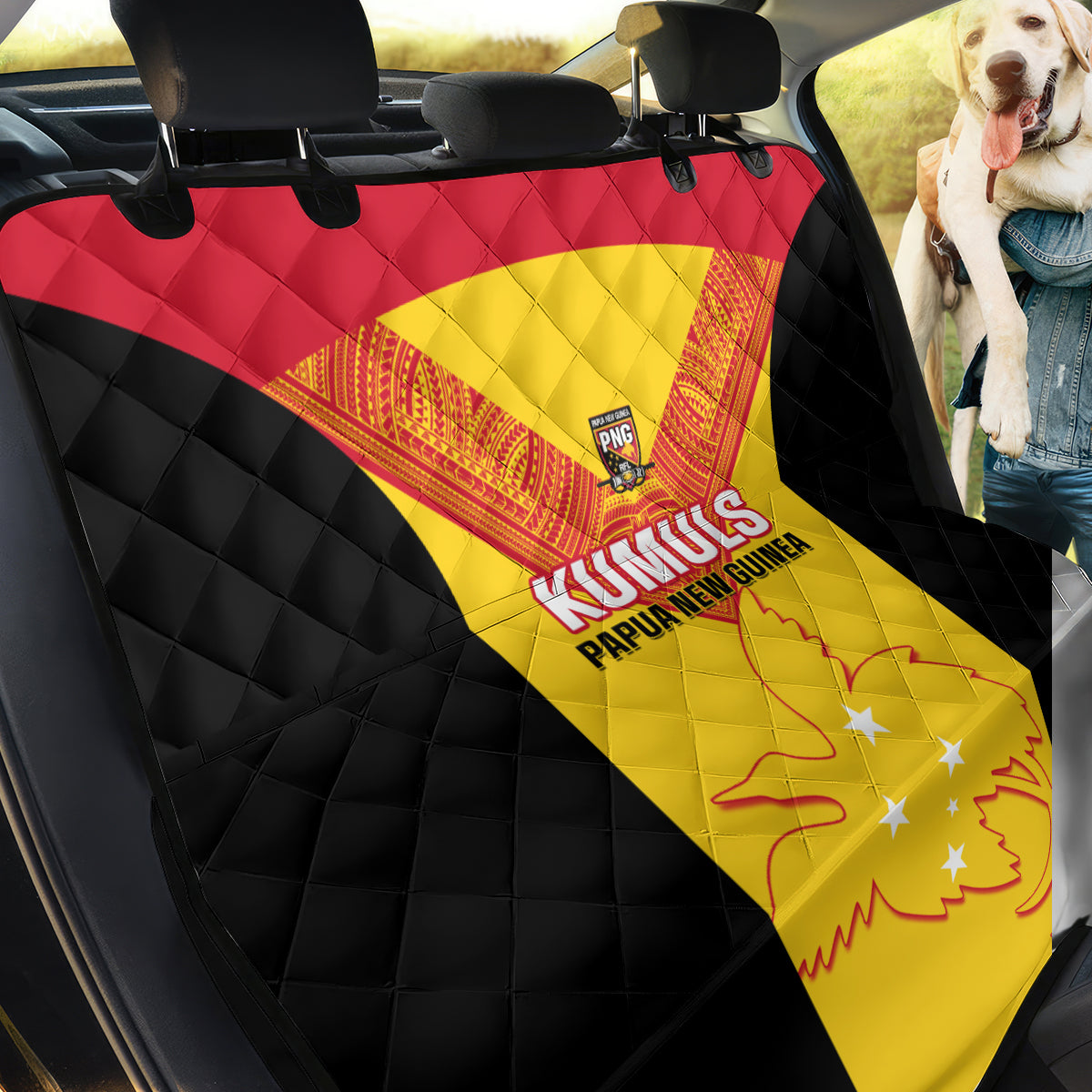 Papua New Guinea Rubgby Back Car Seat Cover Pacific 2023 Go PNG Kumuls - Wonder Print Shop