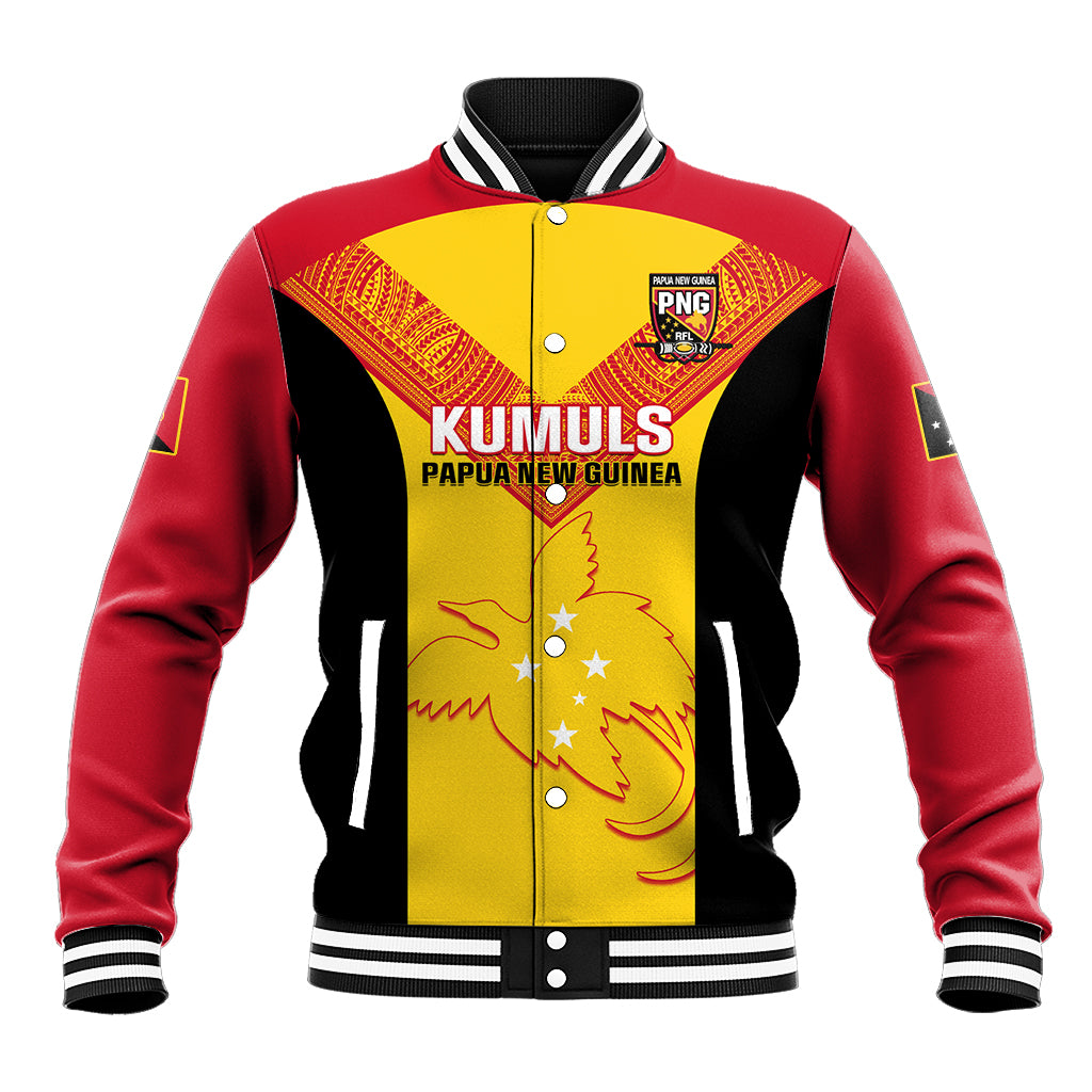 Custom Papua New Guinea Rubgby Baseball Jacket Pacific 2023 Go PNG Kumuls - Wonder Print Shop