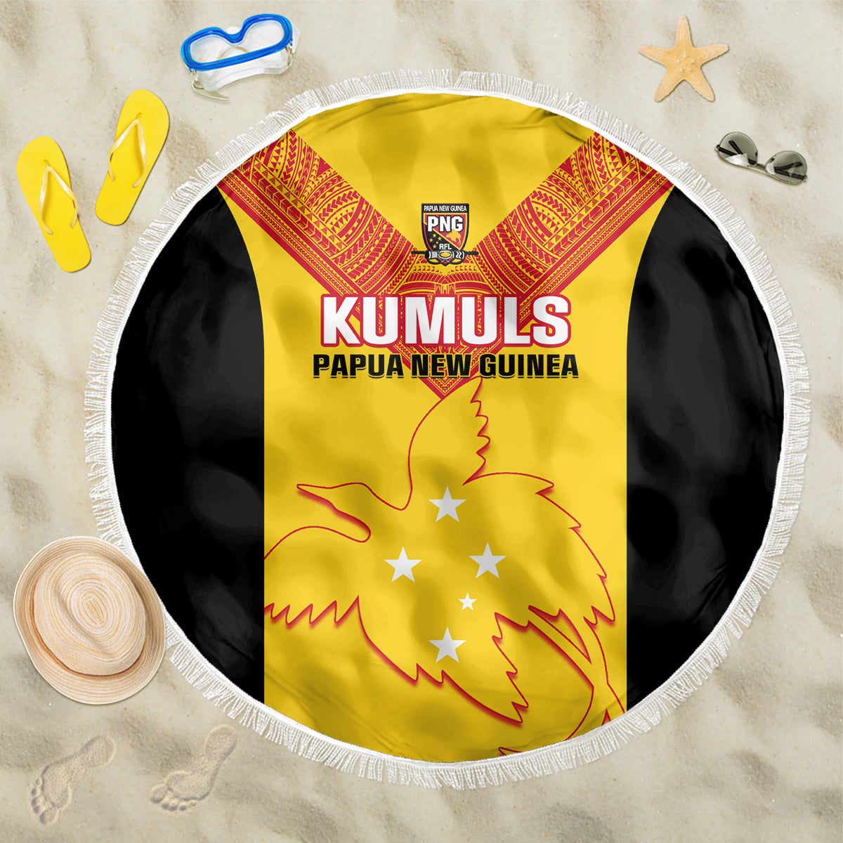 Papua New Guinea Rubgby Beach Blanket Pacific 2023 Go PNG Kumuls - Wonder Print Shop
