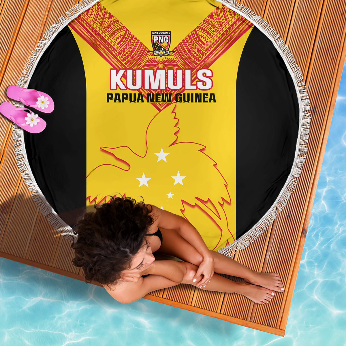 Papua New Guinea Rubgby Beach Blanket Pacific 2023 Go PNG Kumuls - Wonder Print Shop