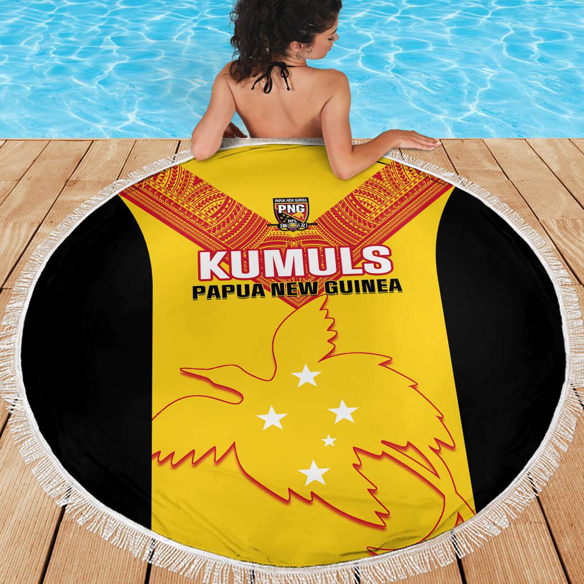 Papua New Guinea Rubgby Beach Blanket Pacific 2023 Go PNG Kumuls - Wonder Print Shop
