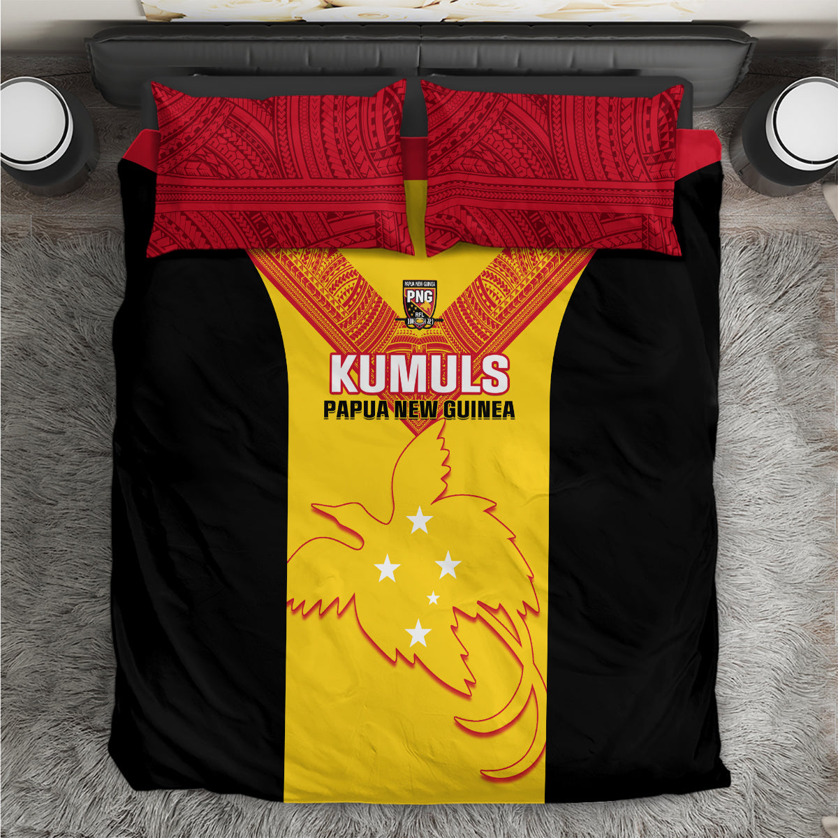 Papua New Guinea Rubgby Bedding Set Pacific 2023 Go PNG Kumuls - Wonder Print Shop
