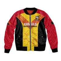 Custom Papua New Guinea Rubgby Bomber Jacket Pacific 2023 Go PNG Kumuls - Wonder Print Shop