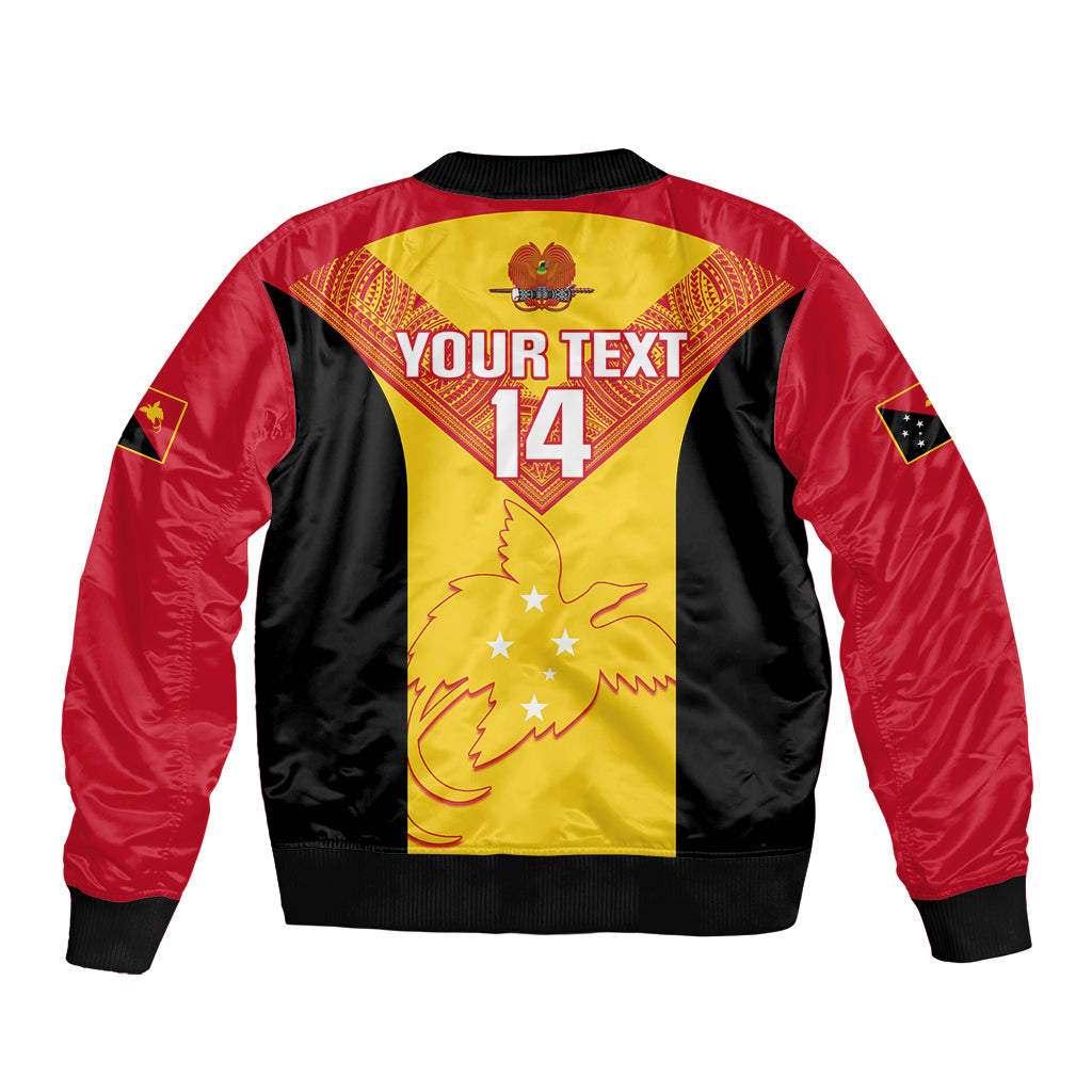 Custom Papua New Guinea Rubgby Bomber Jacket Pacific 2023 Go PNG Kumuls - Wonder Print Shop