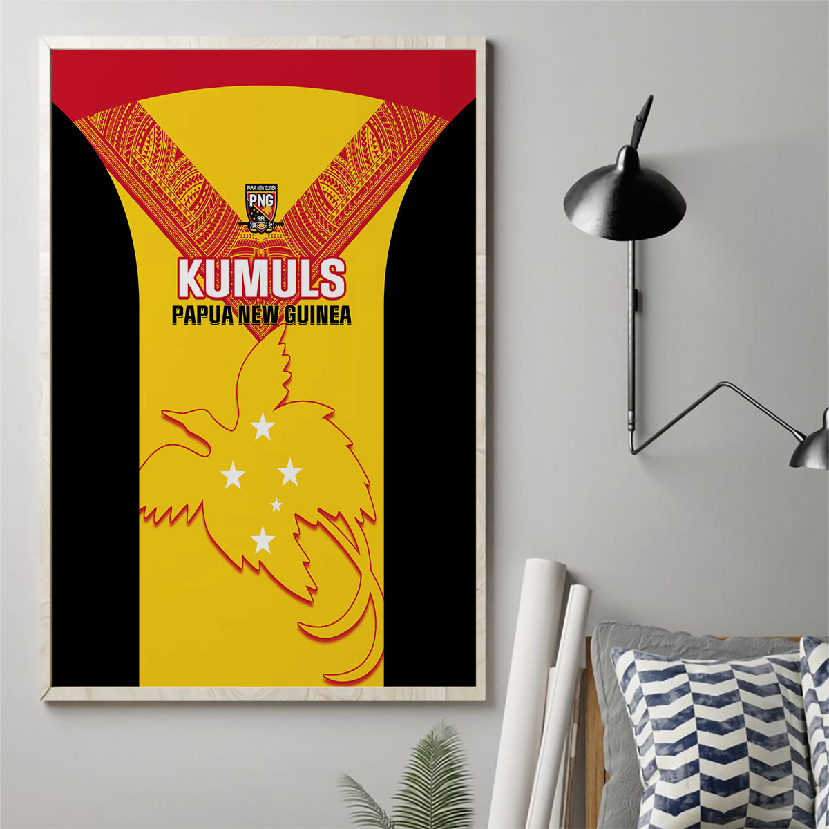 Papua New Guinea Rubgby Canvas Wall Art Pacific 2023 Go PNG Kumuls - Wonder Print Shop
