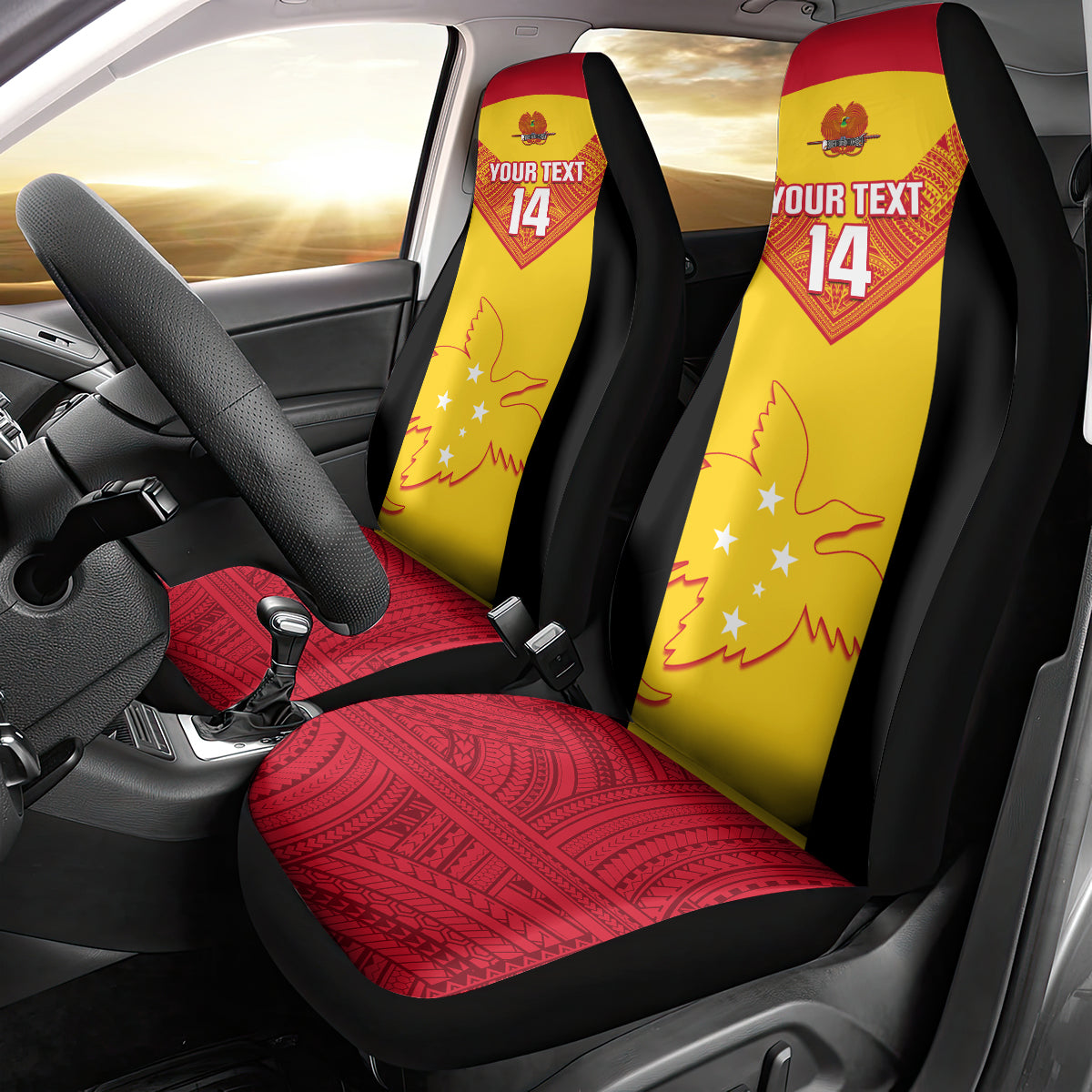 Custom Papua New Guinea Rubgby Car Seat Cover Pacific 2023 Go PNG Kumuls - Wonder Print Shop
