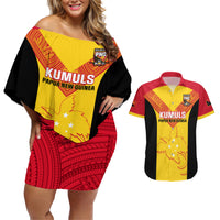 Custom Papua New Guinea Rubgby Couples Matching Off Shoulder Short Dress and Hawaiian Shirt Pacific 2023 Go PNG Kumuls - Wonder Print Shop