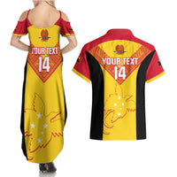 Custom Papua New Guinea Rubgby Couples Matching Summer Maxi Dress and Hawaiian Shirt Pacific 2023 Go PNG Kumuls - Wonder Print Shop