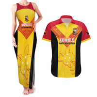 Custom Papua New Guinea Rubgby Couples Matching Tank Maxi Dress and Hawaiian Shirt Pacific 2023 Go PNG Kumuls - Wonder Print Shop