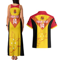 Custom Papua New Guinea Rubgby Couples Matching Tank Maxi Dress and Hawaiian Shirt Pacific 2023 Go PNG Kumuls - Wonder Print Shop