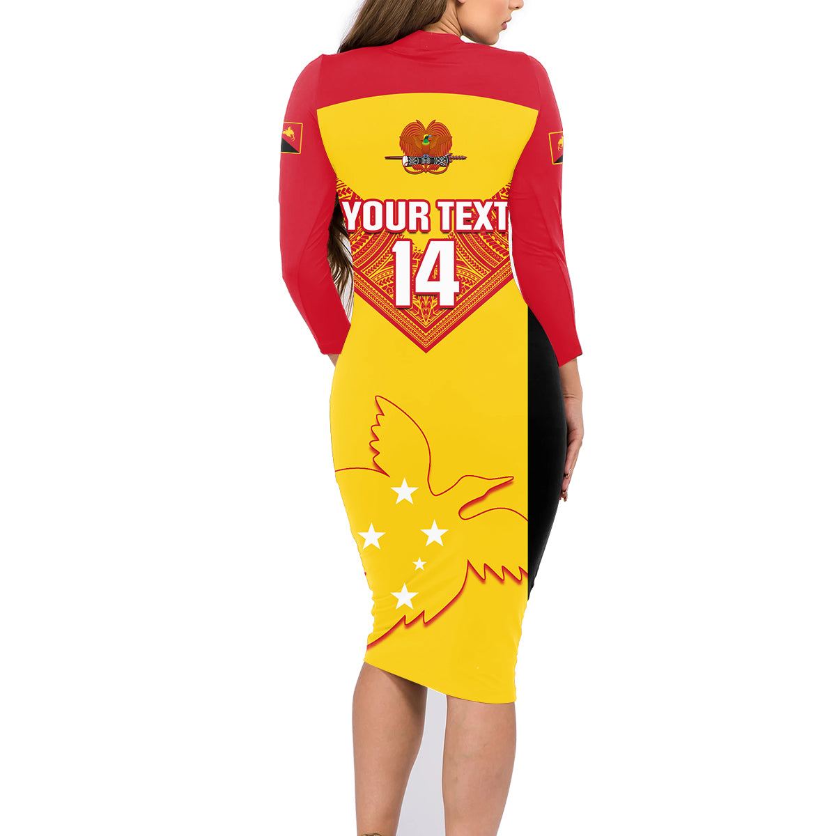 Custom Papua New Guinea Rubgby Family Matching Long Sleeve Bodycon Dress and Hawaiian Shirt Pacific 2023 Go PNG Kumuls - Wonder Print Shop