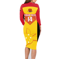 Custom Papua New Guinea Rubgby Family Matching Long Sleeve Bodycon Dress and Hawaiian Shirt Pacific 2023 Go PNG Kumuls - Wonder Print Shop