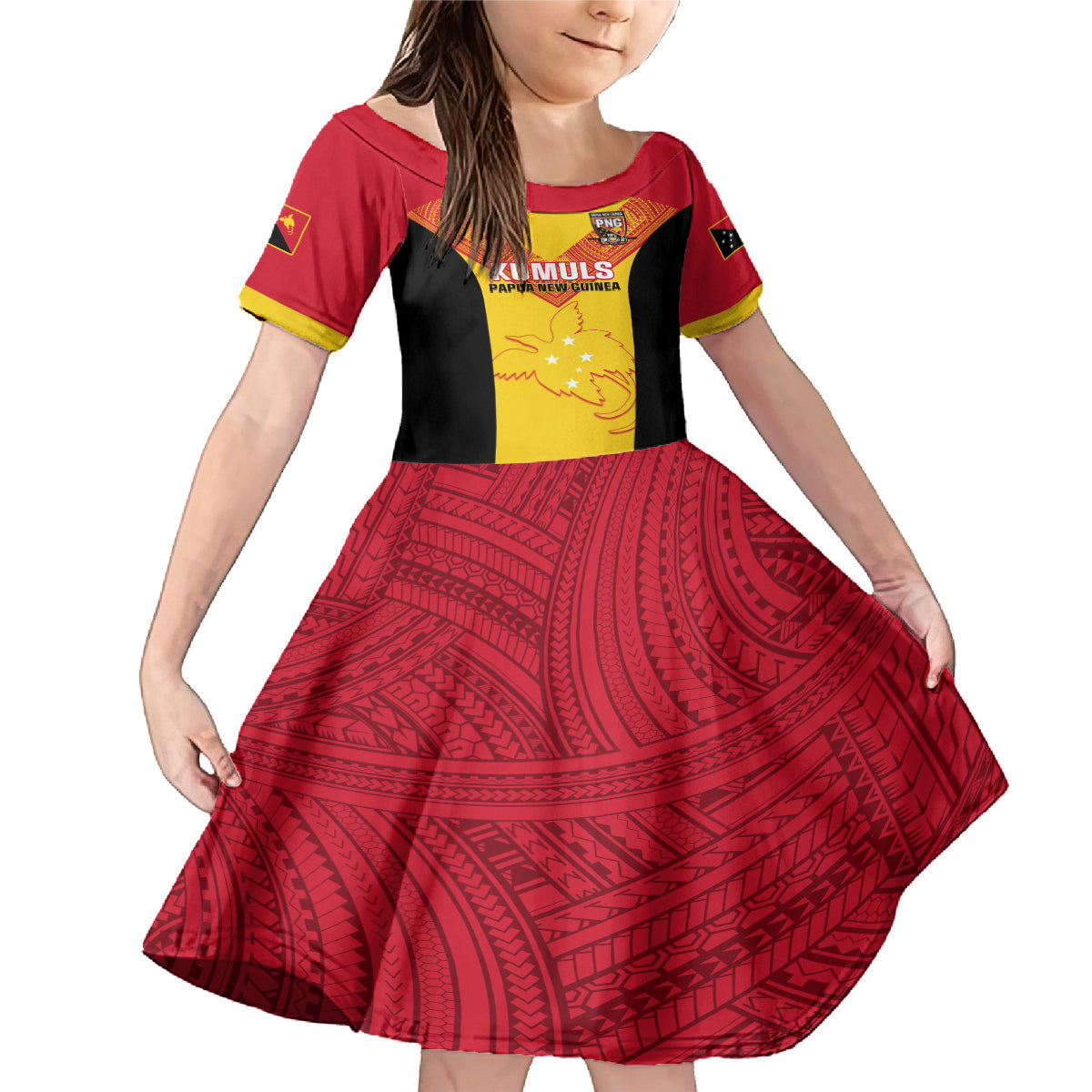 Custom Papua New Guinea Rubgby Family Matching Mermaid Dress and Hawaiian Shirt Pacific 2023 Go PNG Kumuls - Wonder Print Shop