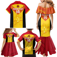 Custom Papua New Guinea Rubgby Family Matching Mermaid Dress and Hawaiian Shirt Pacific 2023 Go PNG Kumuls - Wonder Print Shop
