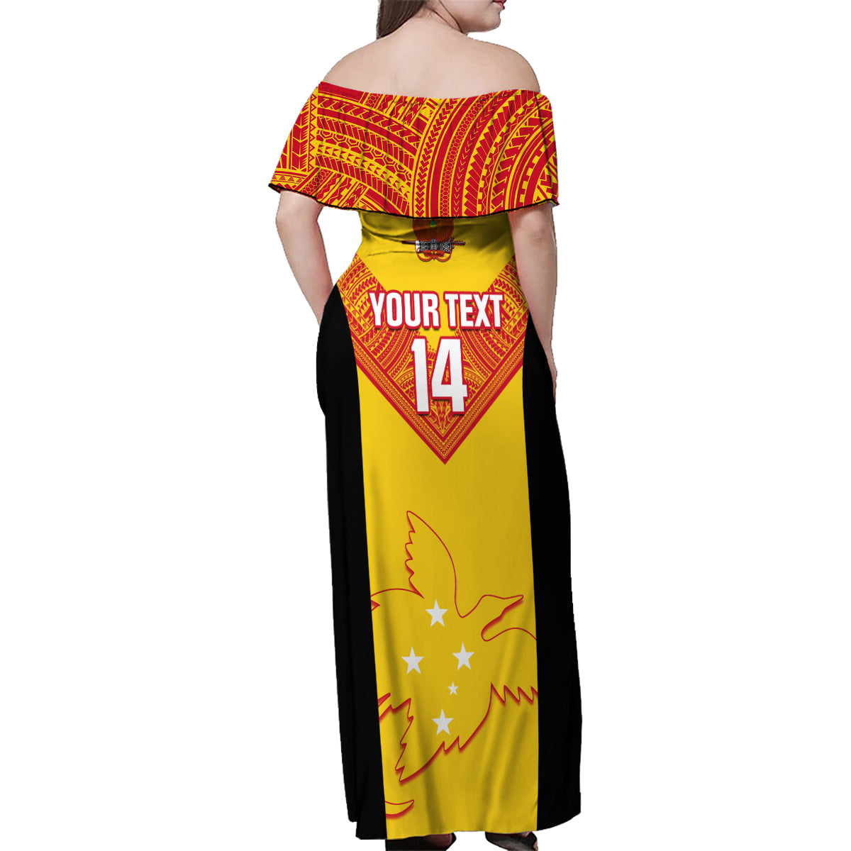 Custom Papua New Guinea Rubgby Family Matching Off Shoulder Maxi Dress and Hawaiian Shirt Pacific 2023 Go PNG Kumuls - Wonder Print Shop