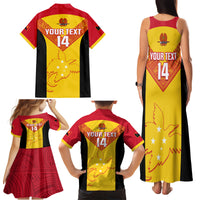 Custom Papua New Guinea Rubgby Family Matching Tank Maxi Dress and Hawaiian Shirt Pacific 2023 Go PNG Kumuls - Wonder Print Shop