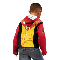 Custom Papua New Guinea Rubgby Kid Hoodie Pacific 2023 Go PNG Kumuls - Wonder Print Shop