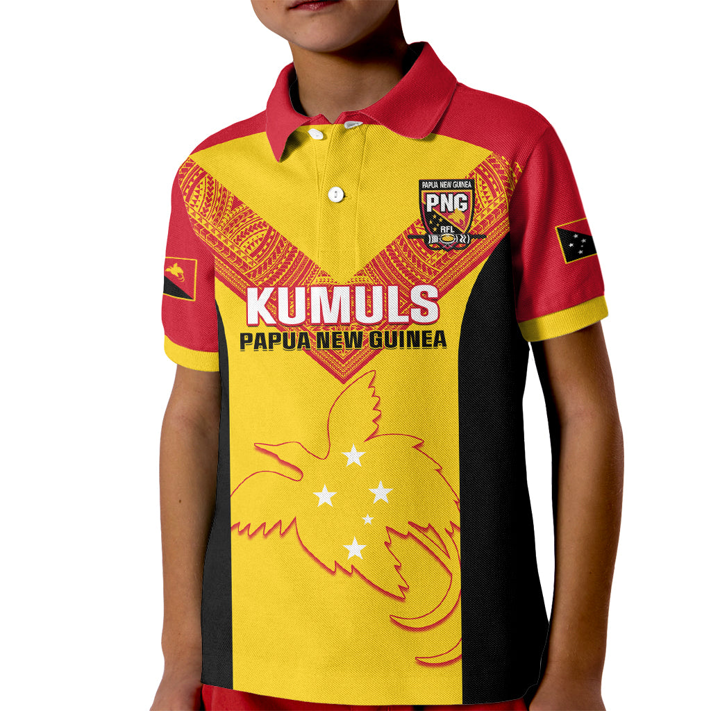 Custom Papua New Guinea Rubgby Kid Polo Shirt Pacific 2023 Go PNG Kumuls - Wonder Print Shop