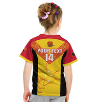 Custom Papua New Guinea Rubgby Kid T Shirt Pacific 2023 Go PNG Kumuls - Wonder Print Shop