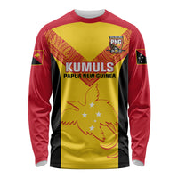 Custom Papua New Guinea Rubgby Long Sleeve Shirt Pacific 2023 Go PNG Kumuls - Wonder Print Shop