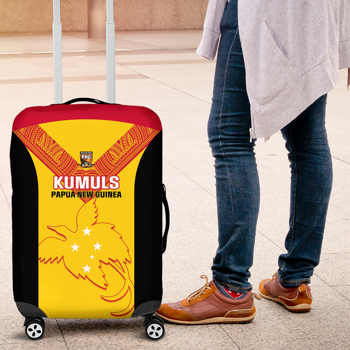 Papua New Guinea Rubgby Luggage Cover Pacific 2023 Go PNG Kumuls - Wonder Print Shop