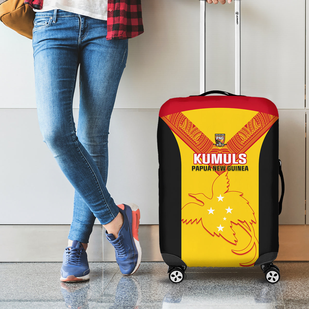 Papua New Guinea Rubgby Luggage Cover Pacific 2023 Go PNG Kumuls - Wonder Print Shop