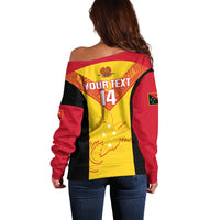 Custom Papua New Guinea Rubgby Off Shoulder Sweater Pacific 2023 Go PNG Kumuls - Wonder Print Shop