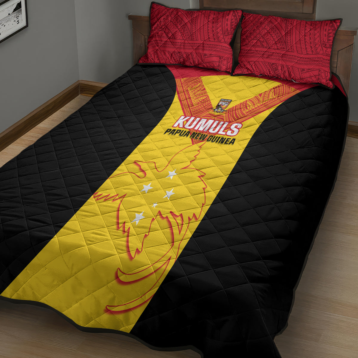 Papua New Guinea Rubgby Quilt Bed Set Pacific 2023 Go PNG Kumuls - Wonder Print Shop