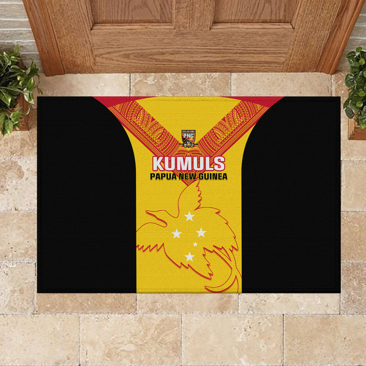 Papua New Guinea Rubgby Rubber Doormat Pacific 2023 Go PNG Kumuls - Wonder Print Shop